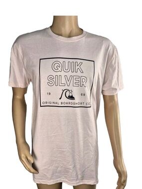 Quicksilver Mens Size Large T Shirt Pink Square Biz II Cotton New with Tags